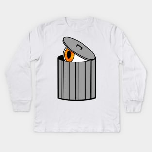 Eyeball Trashcan Kids Long Sleeve T-Shirt